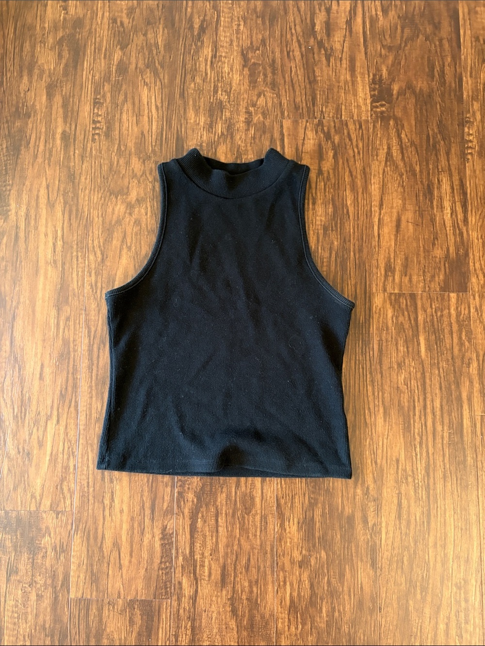 a new day Black Mock Neck Ribbed Tank